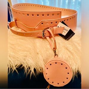 Wide Stud Belt w/Pouch